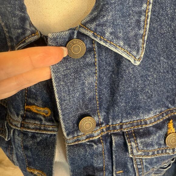 Old Navy Women's Size XS Denim Cropped Button Up Jacket #3280 - Picture 7 of 10